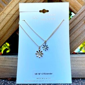 Double Flower Necklace Tri-Tone  LC Lauren Conrad KOHLS